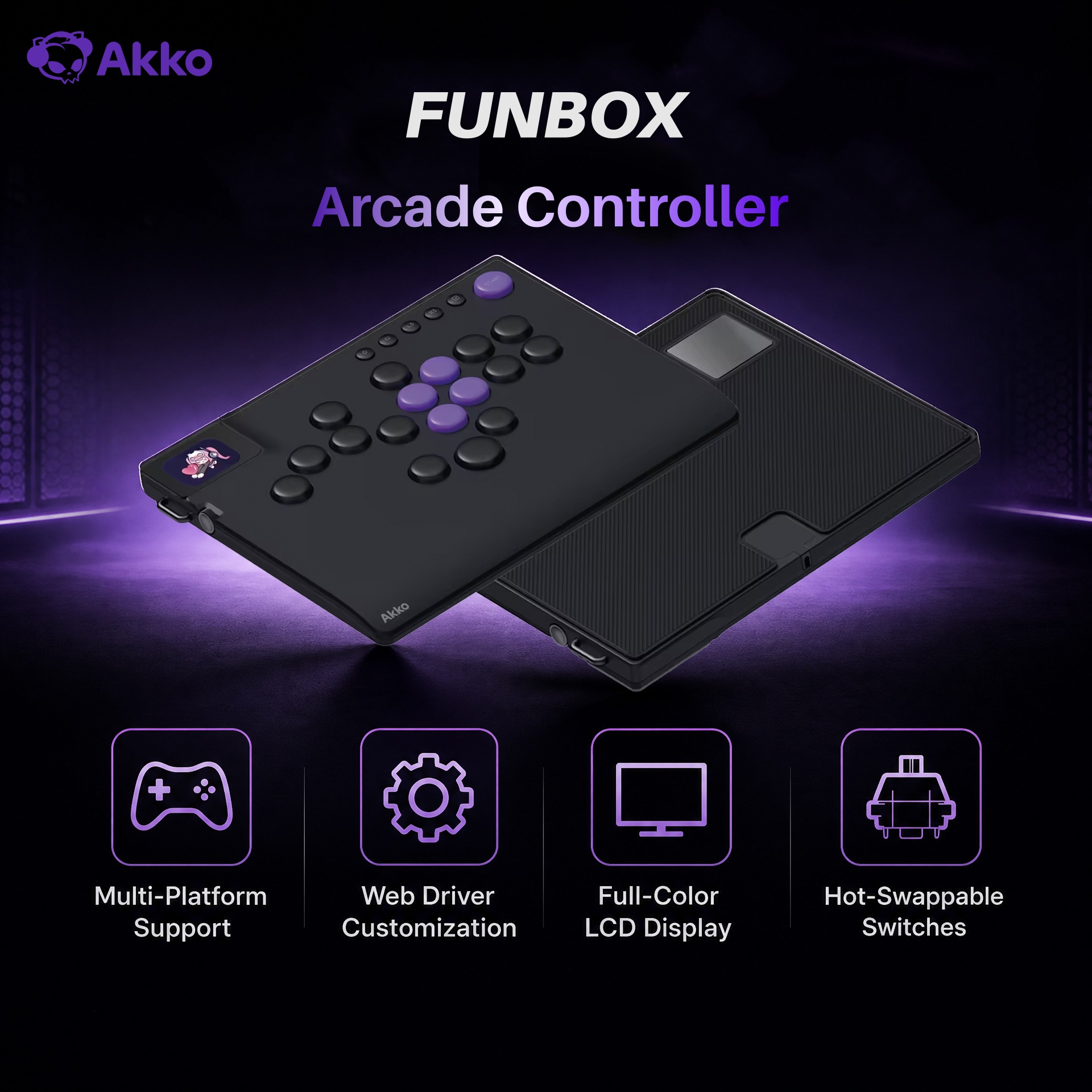 Arcade No - وحدة تحكم أكو FUNBOX مغناطيسية بدون
