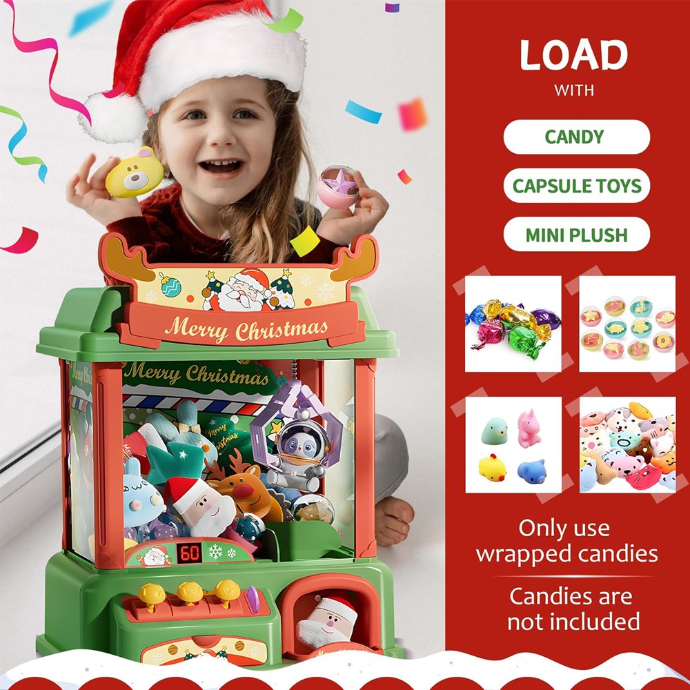 آلة مخلب عيد الميلاد للأطفال ، - مراجعة Arcade Toy Vending Machine وسعره